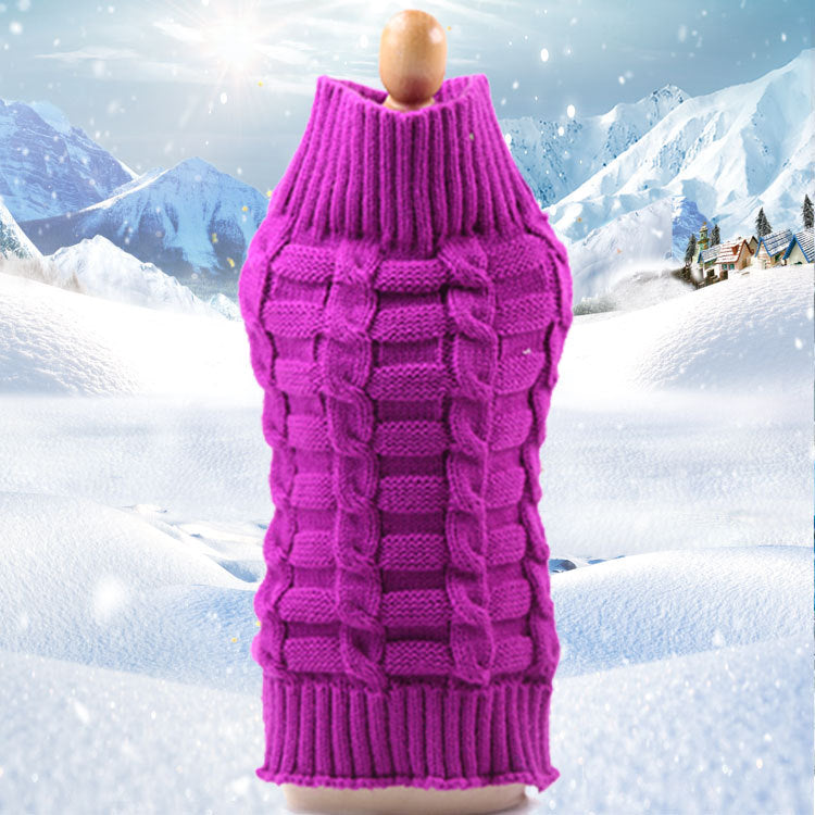 Rudy’s Luxe Cashmere Rope‑Knit Dog Sweater