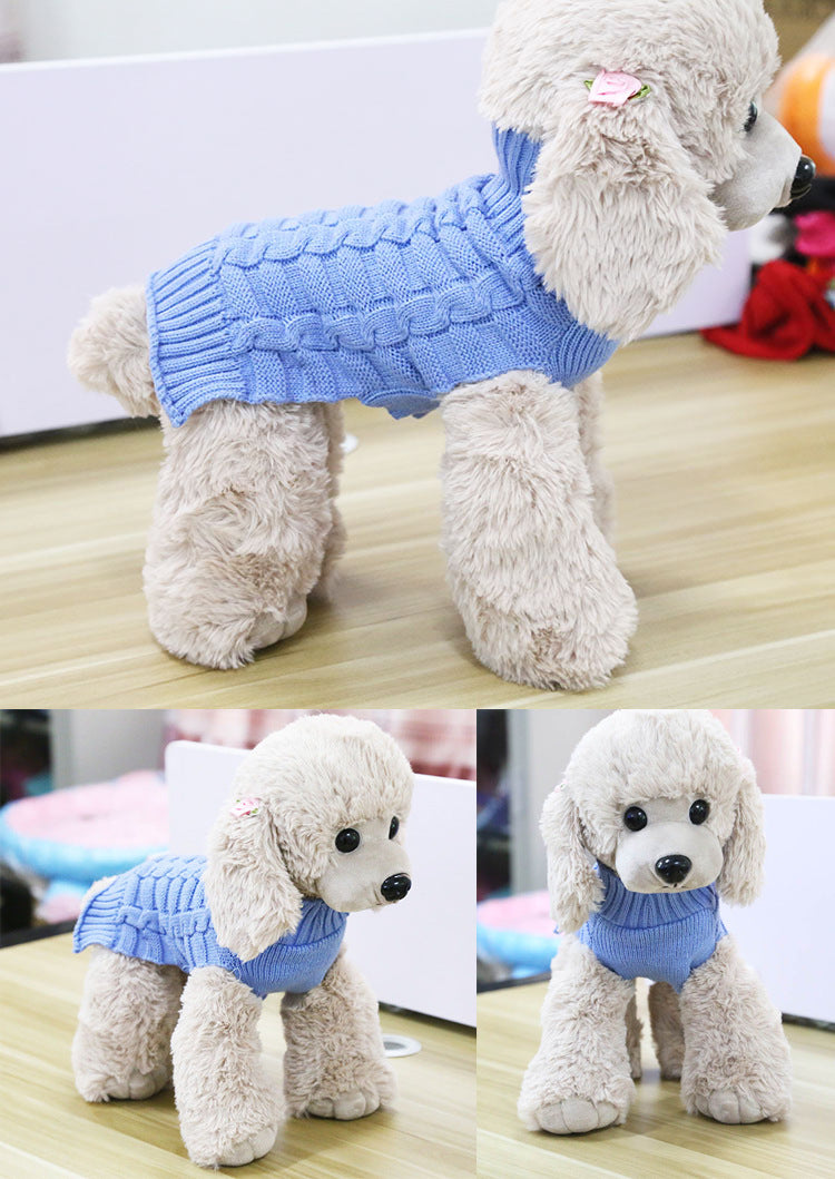 Rudy’s Luxe Cashmere Rope‑Knit Dog Sweater