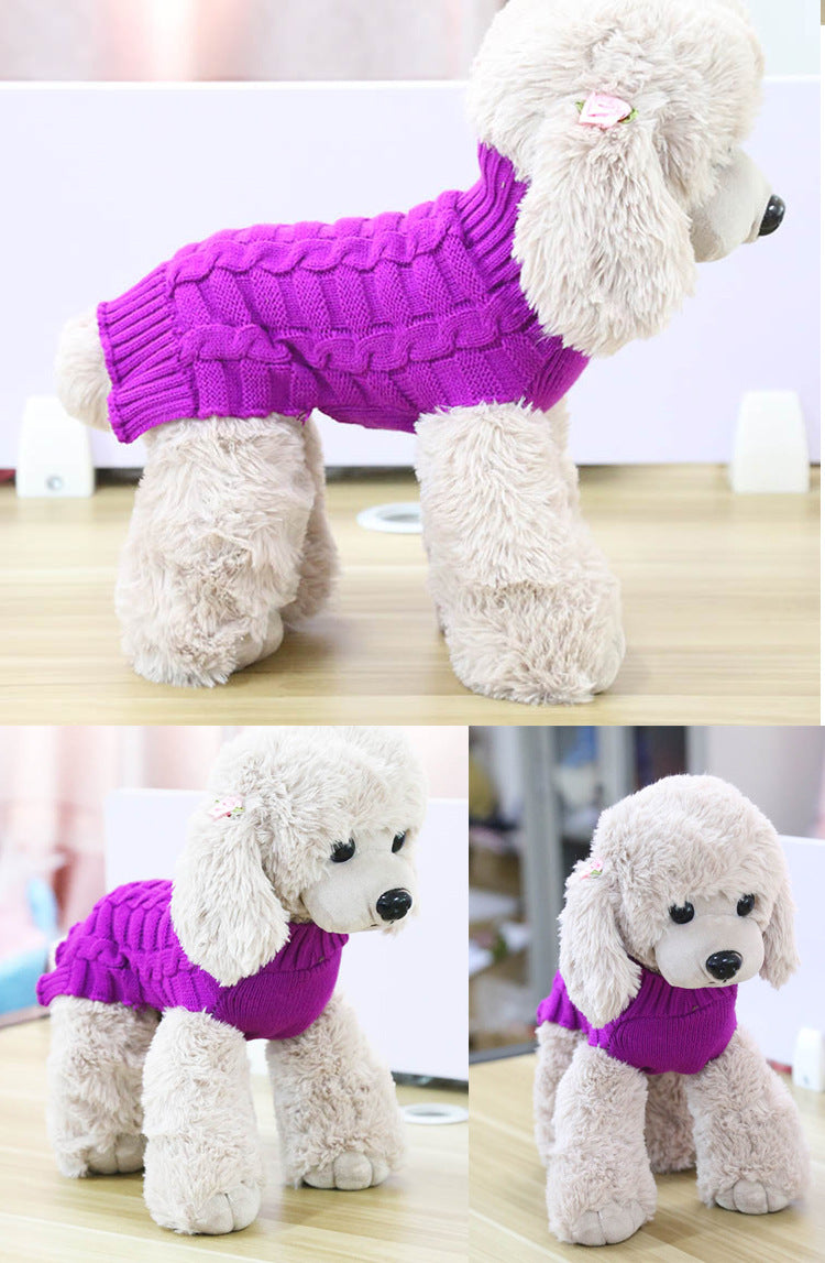 Rudy’s Luxe Cashmere Rope‑Knit Dog Sweater