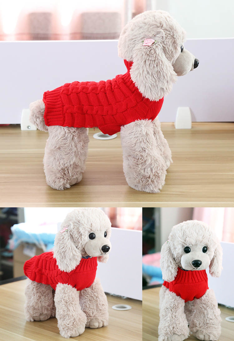 Rudy’s Luxe Cashmere Rope‑Knit Dog Sweater