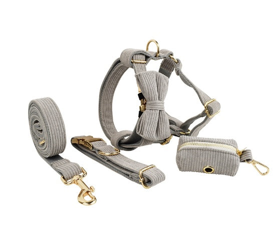 Rudy Everyday Walking Set with Bow or Flower (Harness, Leash & Bag Holder)