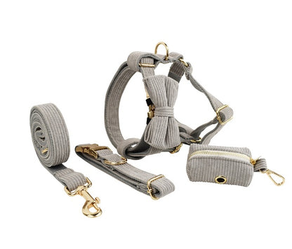 Rudy Everyday Walking Set with Bow or Flower (Harness, Leash & Bag Holder)