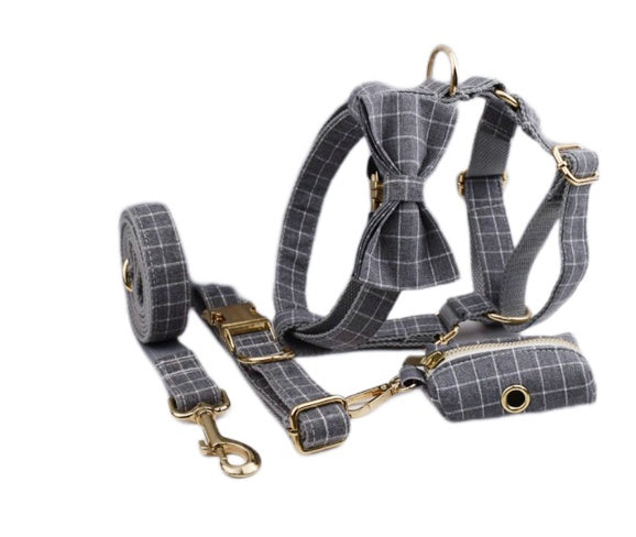 Rudy Everyday Walking Set with Bow or Flower (Harness, Leash & Bag Holder)