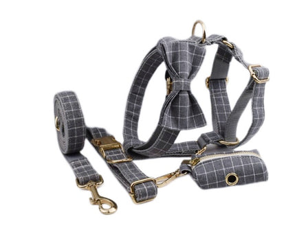 Rudy Everyday Walking Set with Bow or Flower (Harness, Leash & Bag Holder)