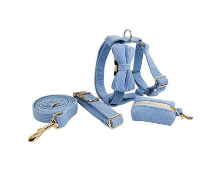 Rudy Everyday Walking Set with Bow or Flower (Harness, Leash & Bag Holder)