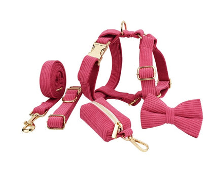 Rudy Everyday Walking Set with Bow or Flower (Harness, Leash & Bag Holder)