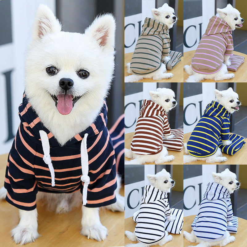Rudy’s Cozy Striped Pet Hoodie – Soft Dog & Cat Pullover Sweatshirt
