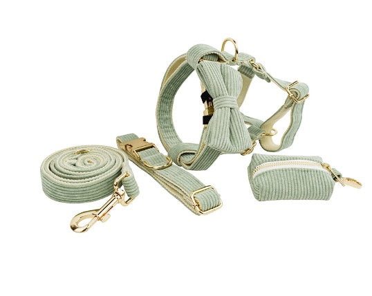 Rudy Everyday Walking Set with Bow or Flower (Harness, Leash & Bag Holder)