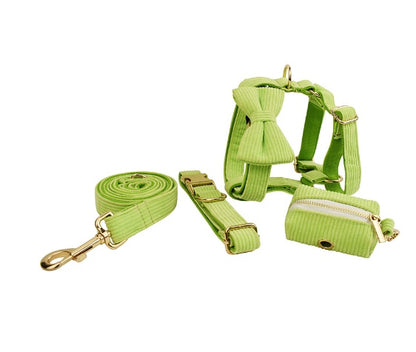 Rudy Everyday Walking Set with Bow or Flower (Harness, Leash & Bag Holder)