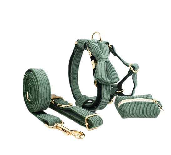 Rudy Everyday Walking Set with Bow or Flower (Harness, Leash & Bag Holder)