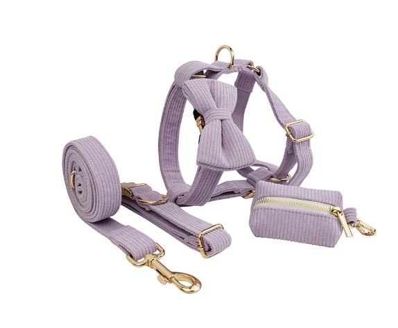 Rudy Everyday Walking Set with Bow or Flower (Harness, Leash & Bag Holder)