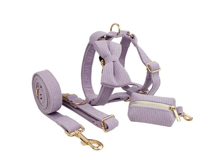 Rudy Everyday Walking Set with Bow or Flower (Harness, Leash & Bag Holder)