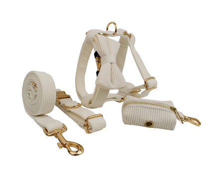 Rudy Everyday Walking Set with Bow or Flower (Harness, Leash & Bag Holder)