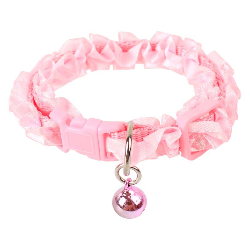 Sweet Lace Pet Collar with Bell – Elegant Dog & Cat Accessory